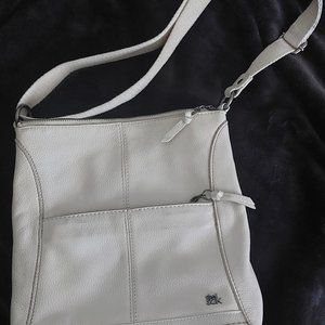 The Sak Lucia Purse Crossbody Shoulder Bag Stone White Cream Leather Medium